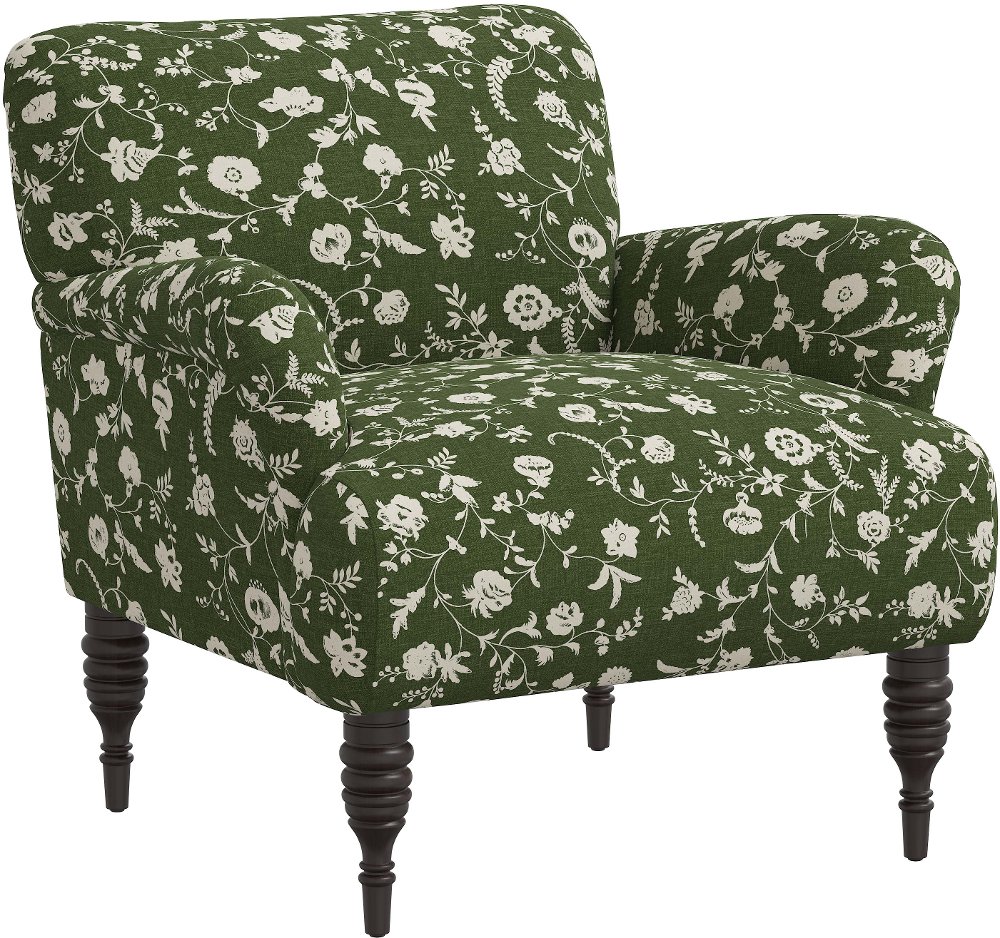 Eliza Olive Green Floral Accent Chair - Skyline Furniture