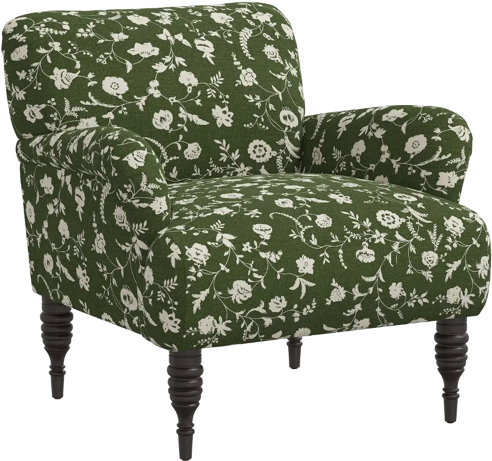 9505RBNFLOLVOGA Eliza Olive Green Floral Accent Chair - Skyline Furniture-1