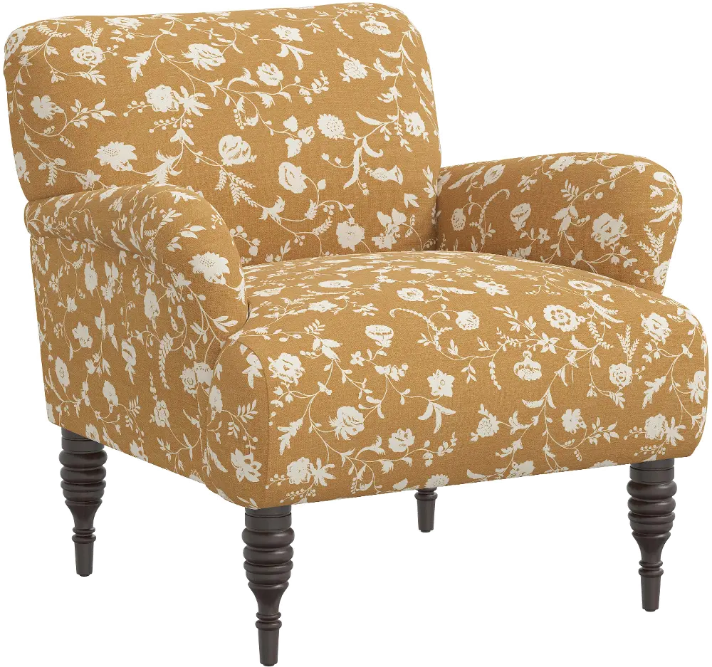 9505RBNFLOCROGA Eliza Ochre Floral Accent Chair - Skyline Furniture-1