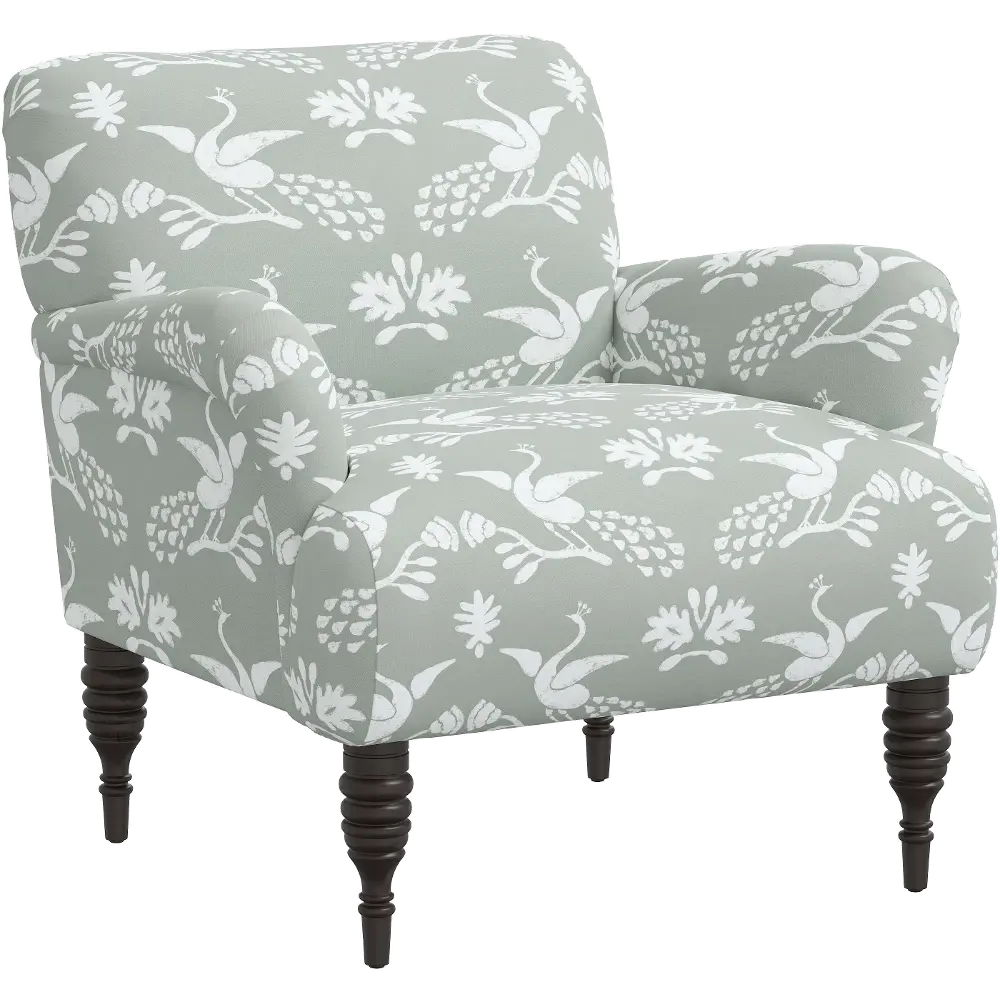 9505SKPCKMSTOGA Eliza Gray Peacock Print Accent Chair - Skyline Furniture-1