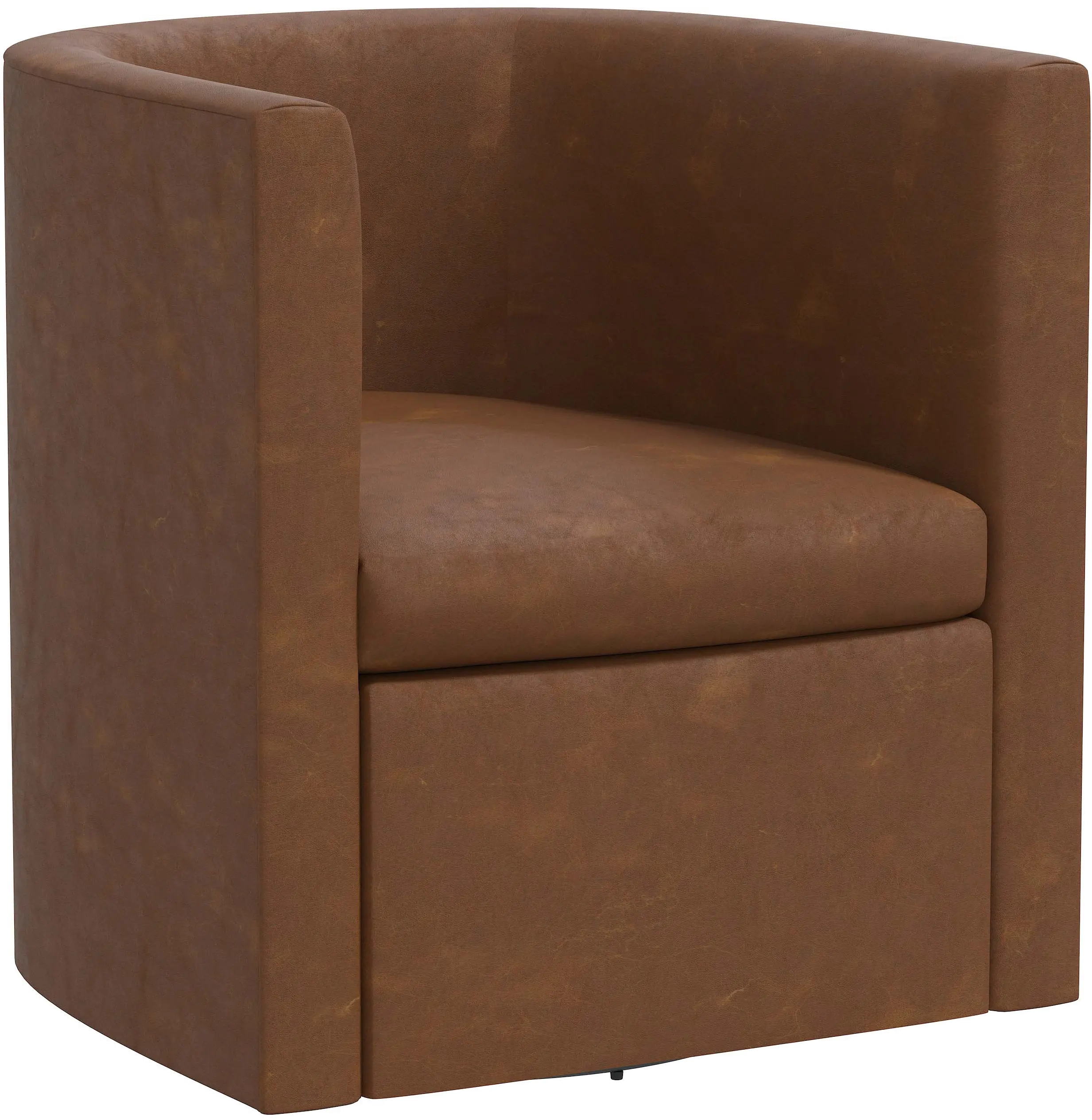 Sampson Brown Faux Leather Swivel Chair - Skyline Furniture
