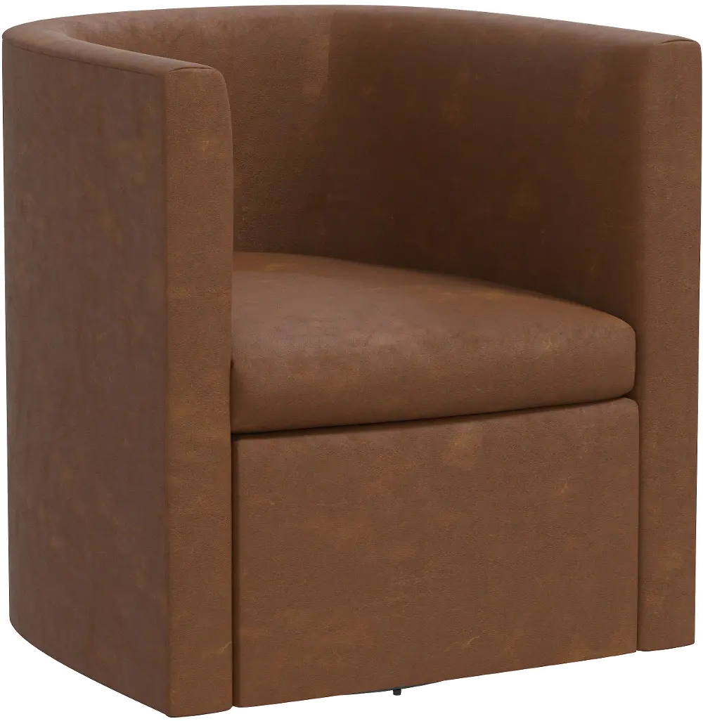 74-10SNRSDLBRW Sampson Brown Faux Leather Swivel Chair - Skyline Furniture-1