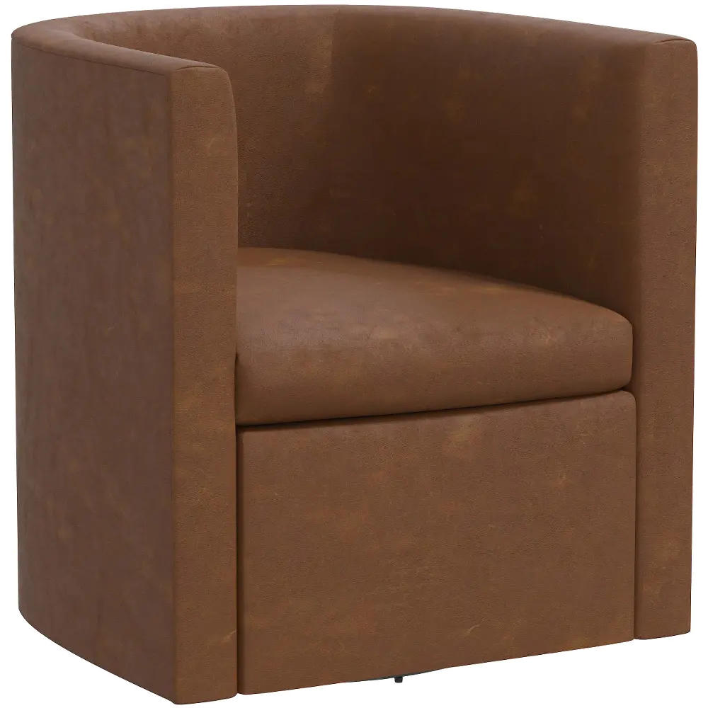74-10SNRSDLBRW Sampson Brown Faux Leather Swivel Chair - Skyline Furniture-1