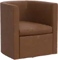 74-10SNRSDLBRW Sampson Brown Faux Leather Swivel Chair - Skyline Furniture