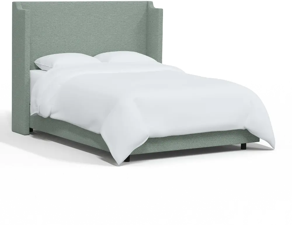 970BEDZMSFM Hattie Seafoam Green Notched Wingback Twin Bed - Skyline Furniture-1