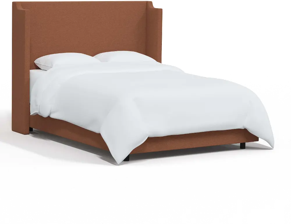 971BEDZMTRC Hattie Terracotta Notched Wingback Full Bed - Skyline Furniture-1