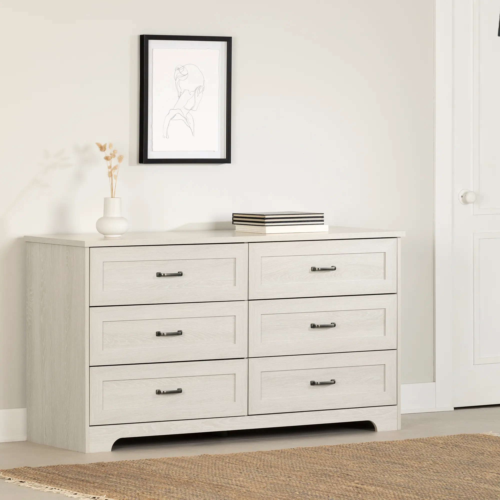 Prairie Ivory 6-Drawer Double Dresser - South Shore