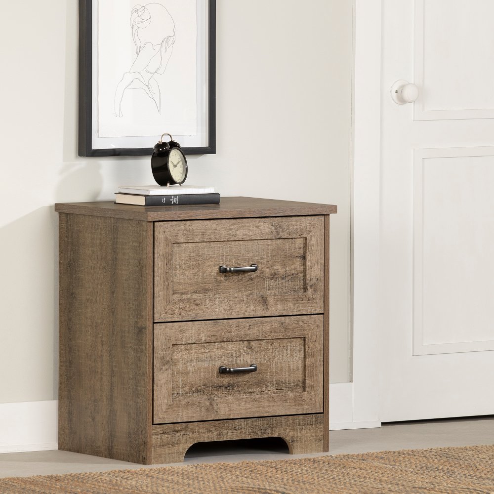 Prairie Brown 2-Drawer Nightstand - South Shore