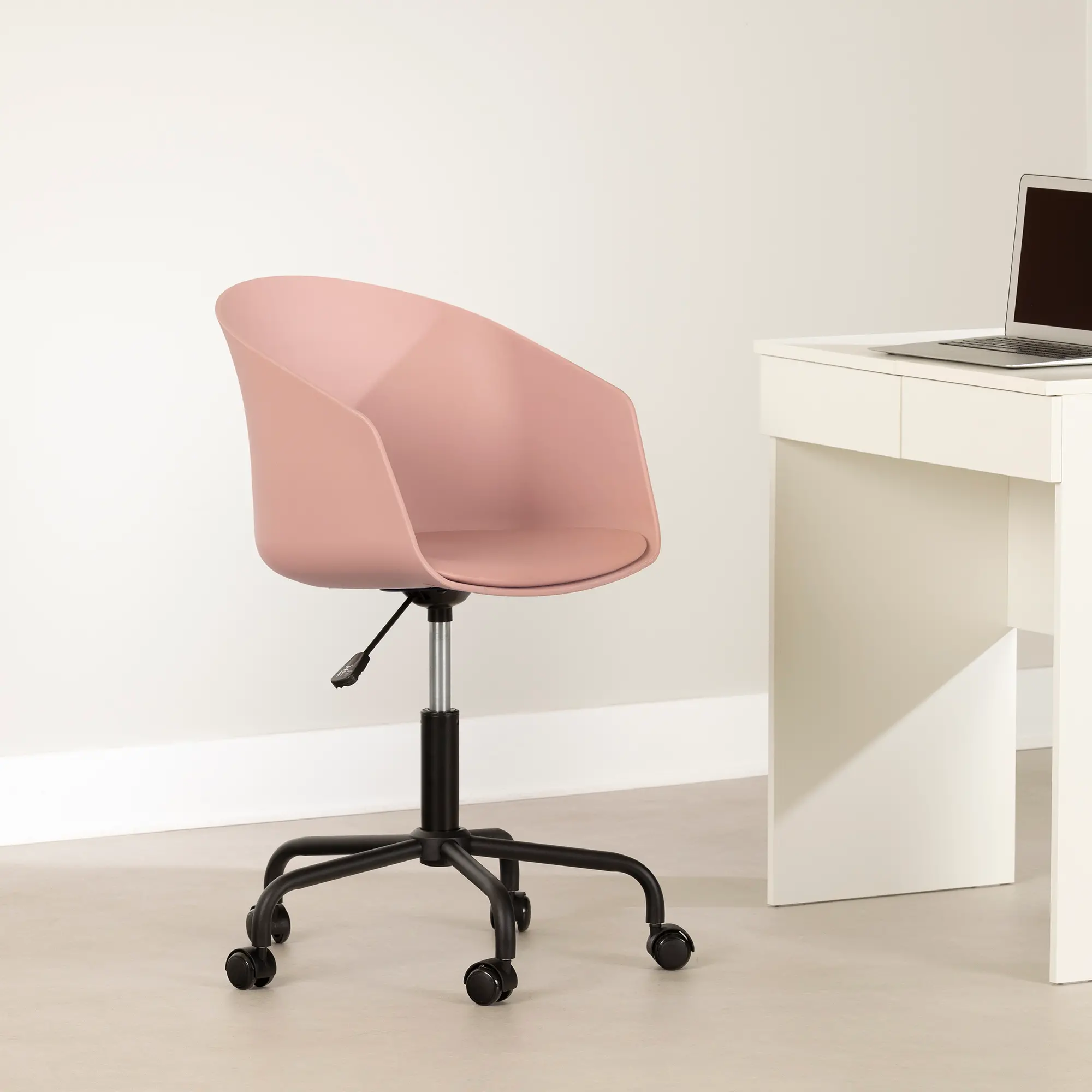 Flam Pink and Black Swivel Chair - South Shore