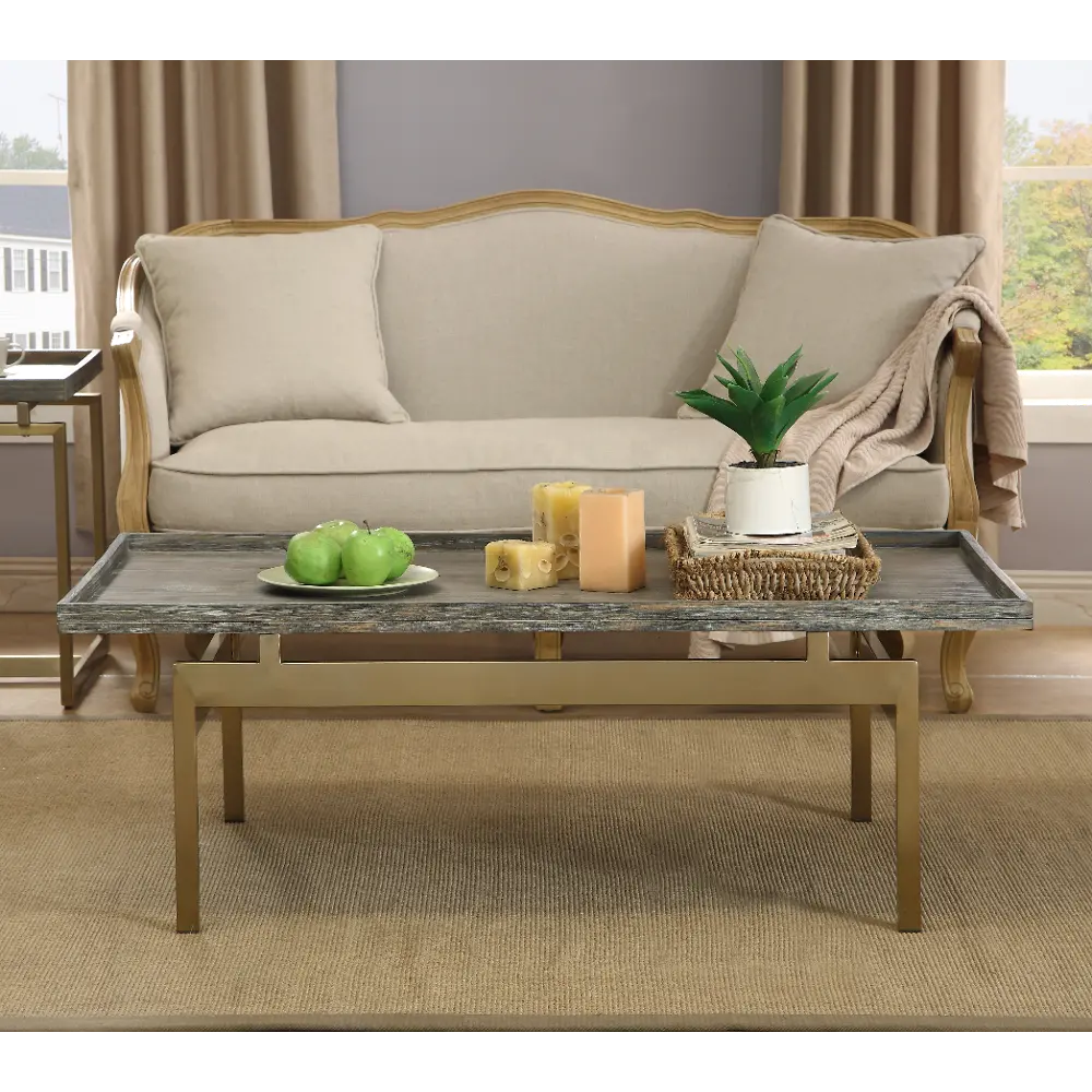 Biscayne Brown and Gold Cocktail Table-1