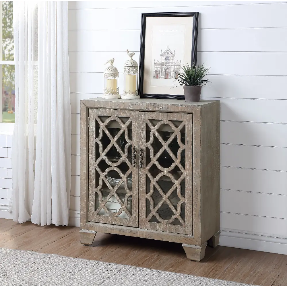 Light Brown Two Door Wine Cabinet | RC Willey