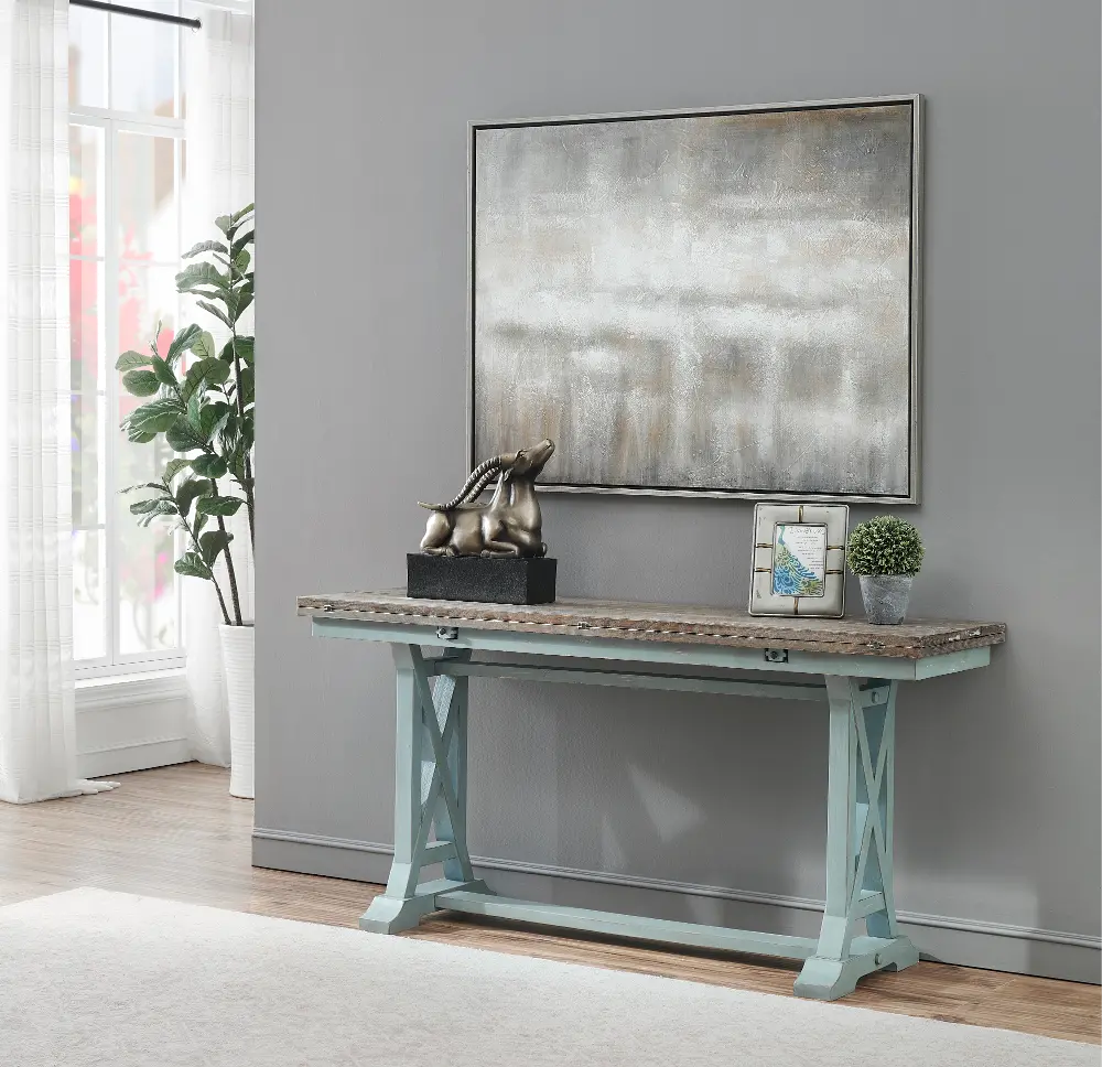 40304 Bar Harbor Blue Fold-Out Console Table-1