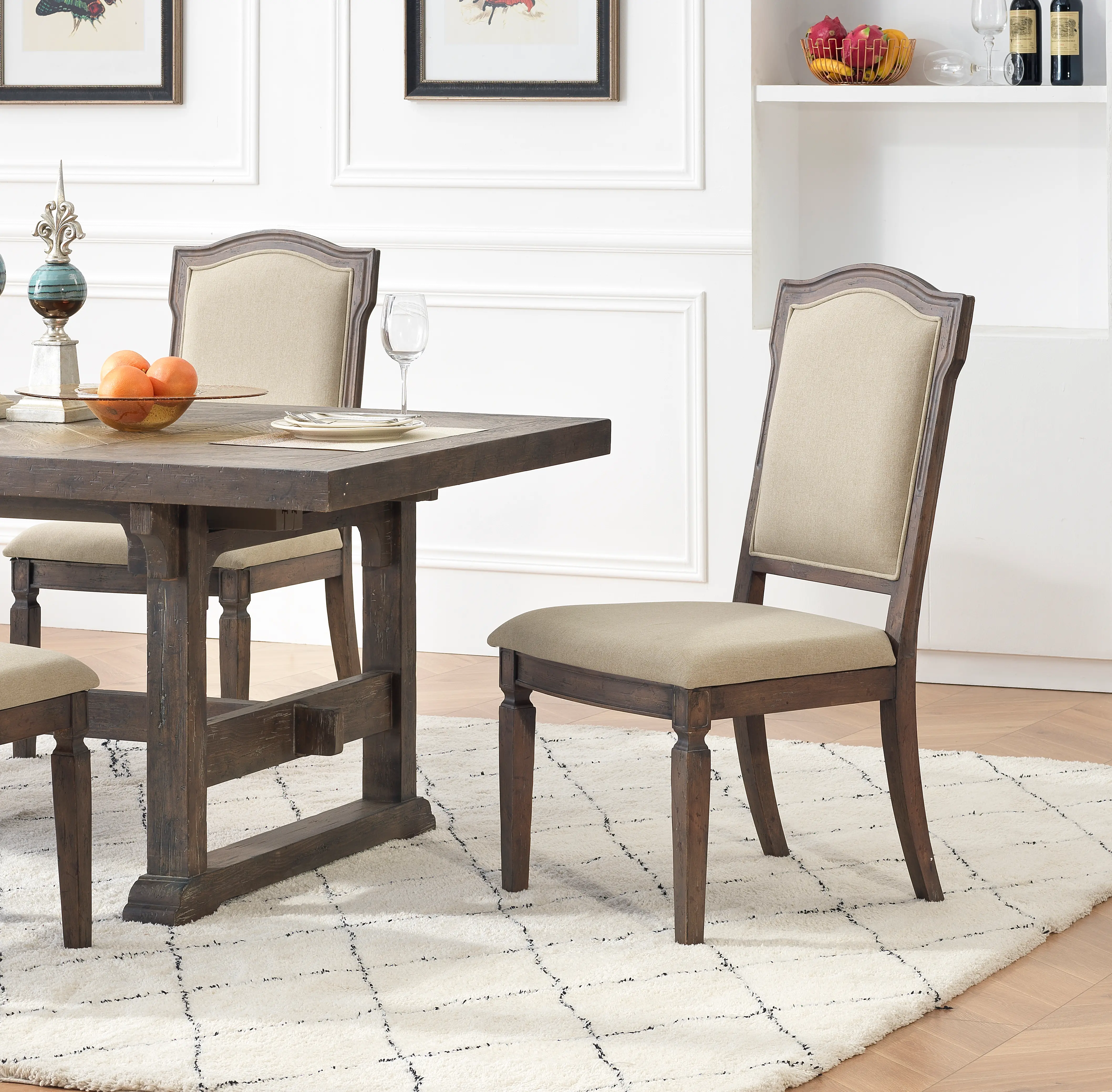 60256 Sussex Brown Dining Side Chairs, Set of 2 sku 60256