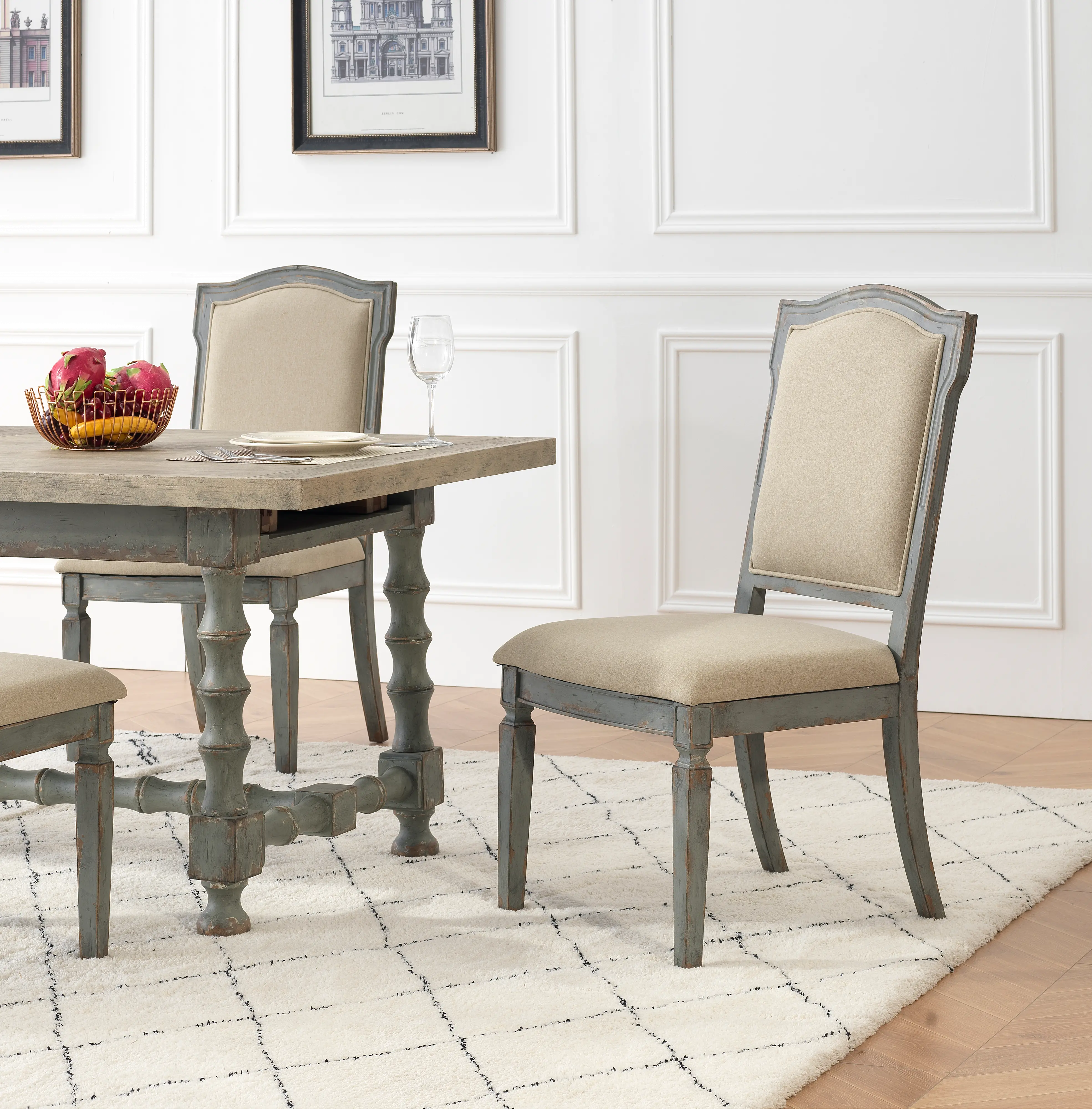 Monaco Gray Dining Side Chairs, Set of 2