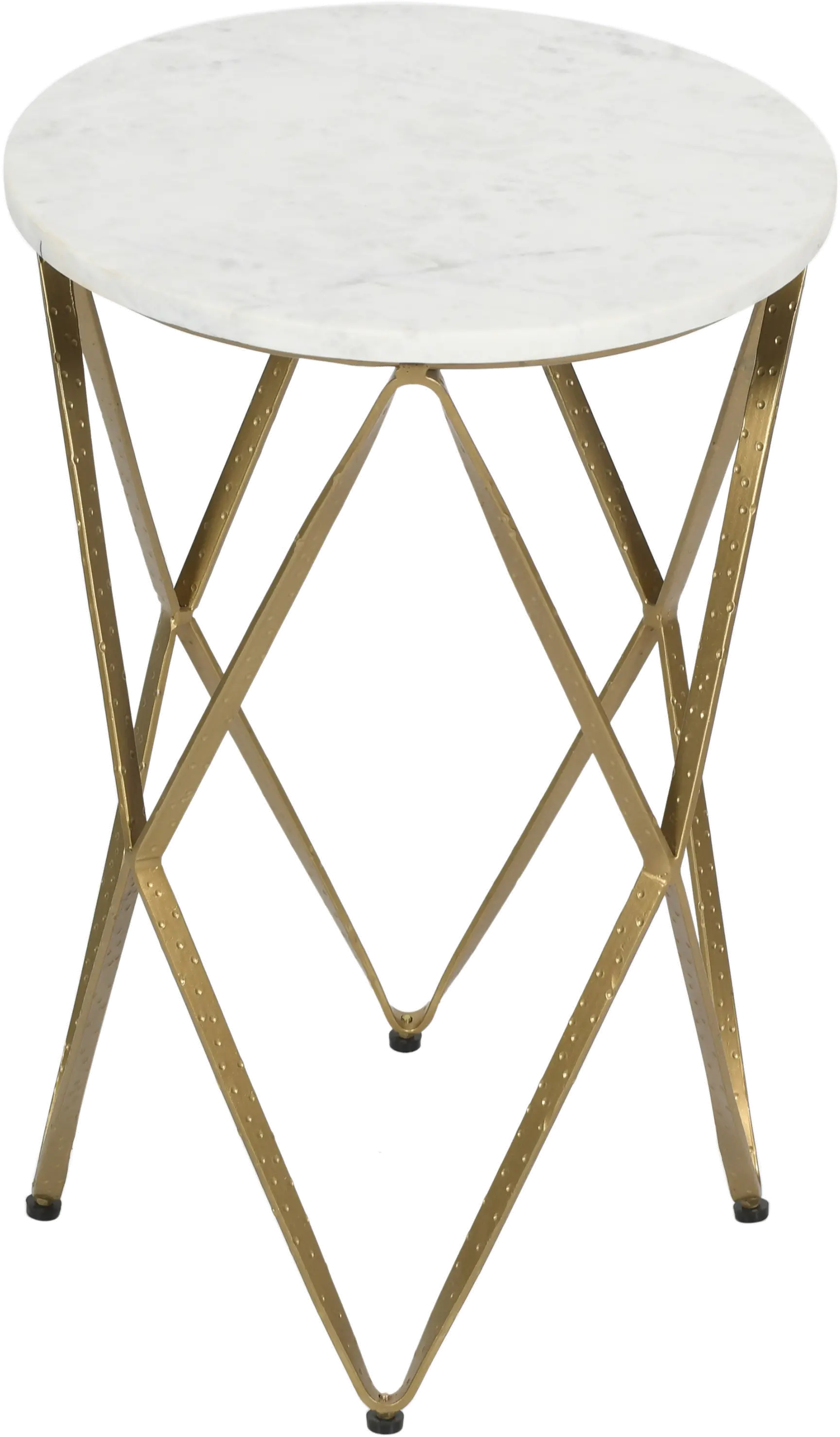 Glam White and Gold Accent Table