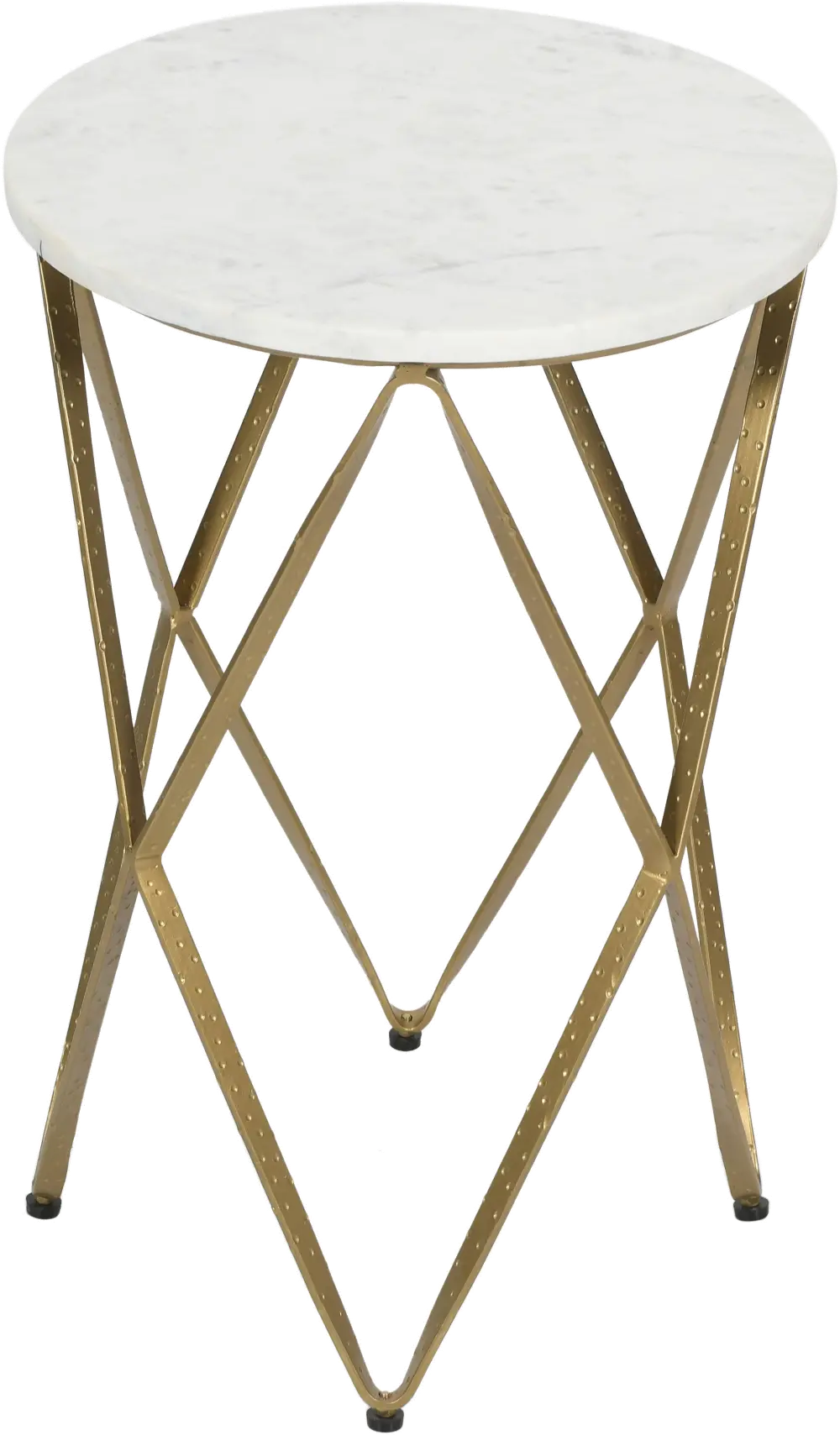 62427 Glam White and Gold Accent Table-1