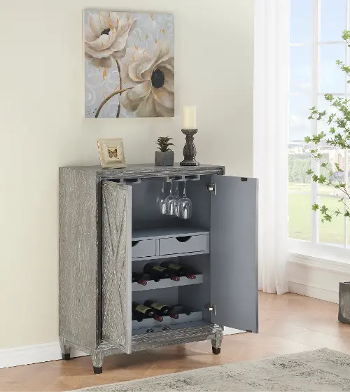 Grey wine online cabinet