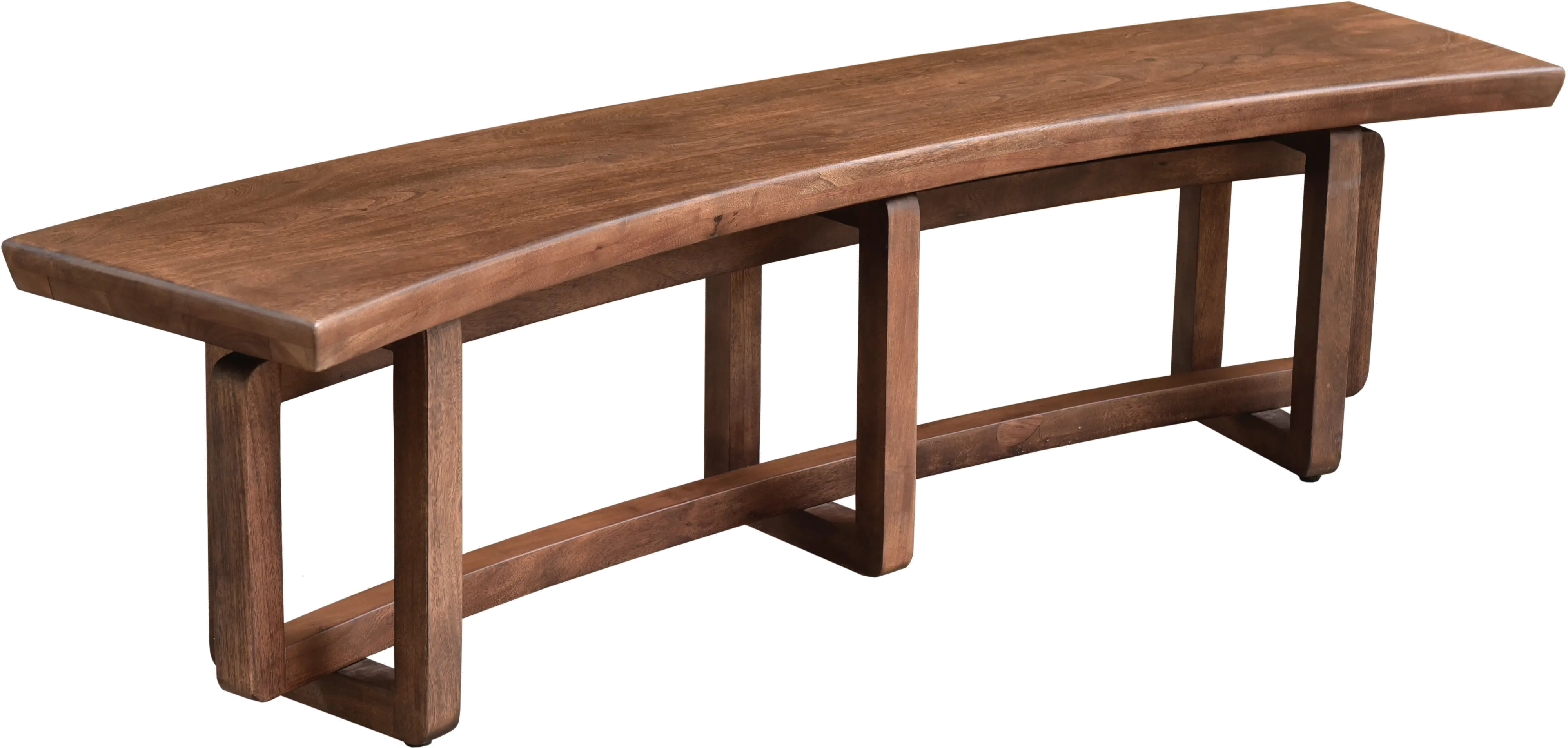 Arcadia Brown Curved Dining Bench