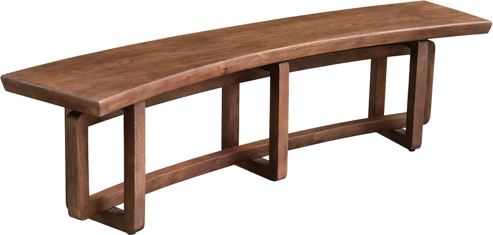 69228 Arcadia Brown Curved Dining Bench-1