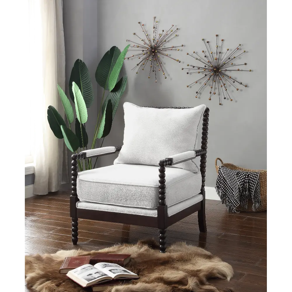 White Transitional Accent Chair-1