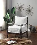 White Transitional Accent Chair