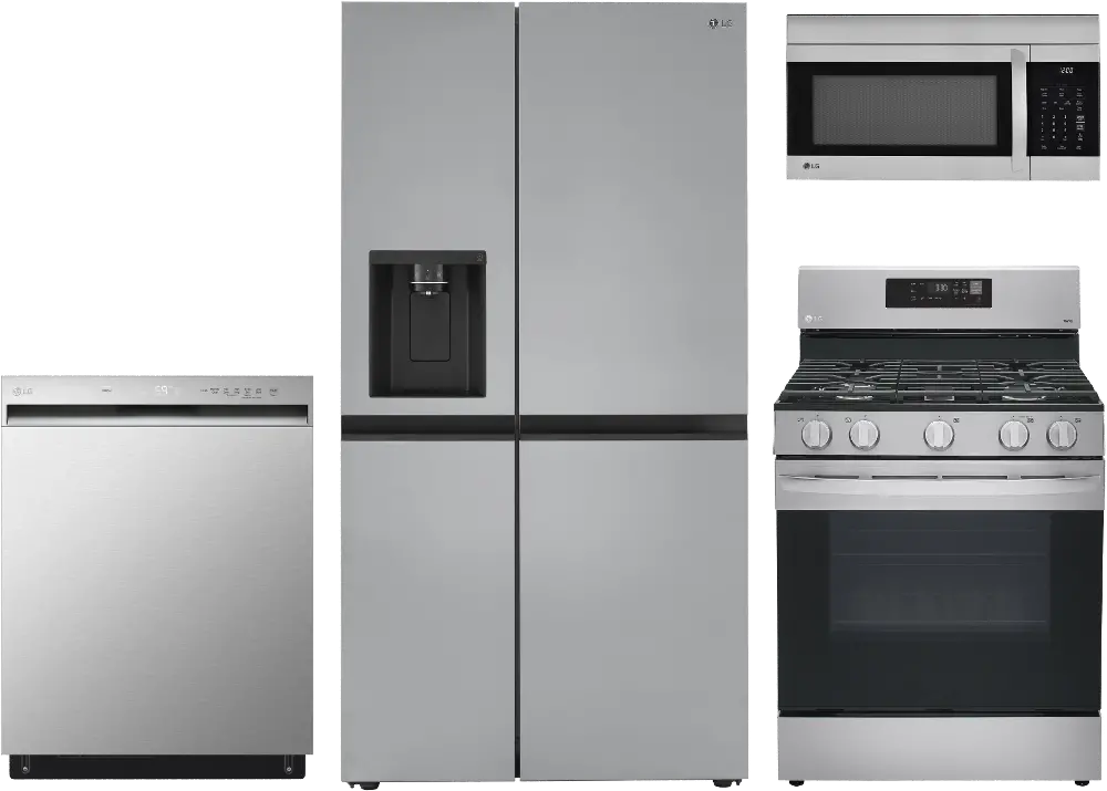 .LG-2706-FPS-4PC-GAS LG 4 Piece Gas Kitchen Appliance Package - Stainless Steel-1