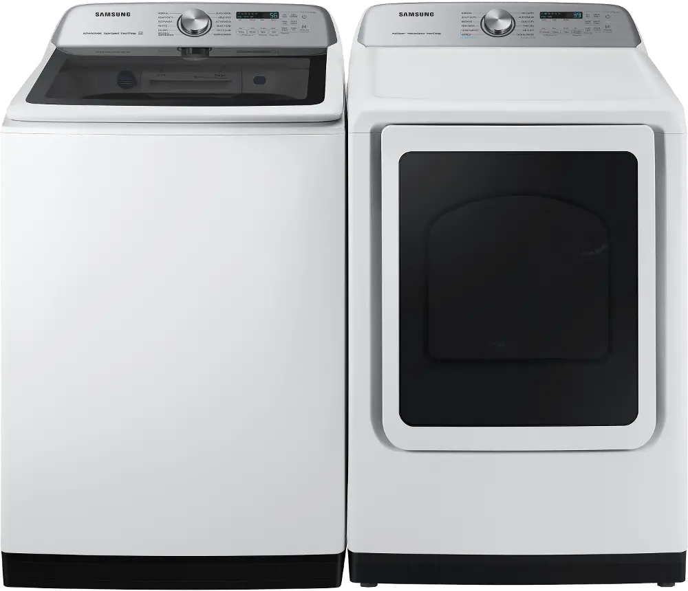 KIT Samsung Top Load Washer and Electric Dryer Set - White 52A5500W-1