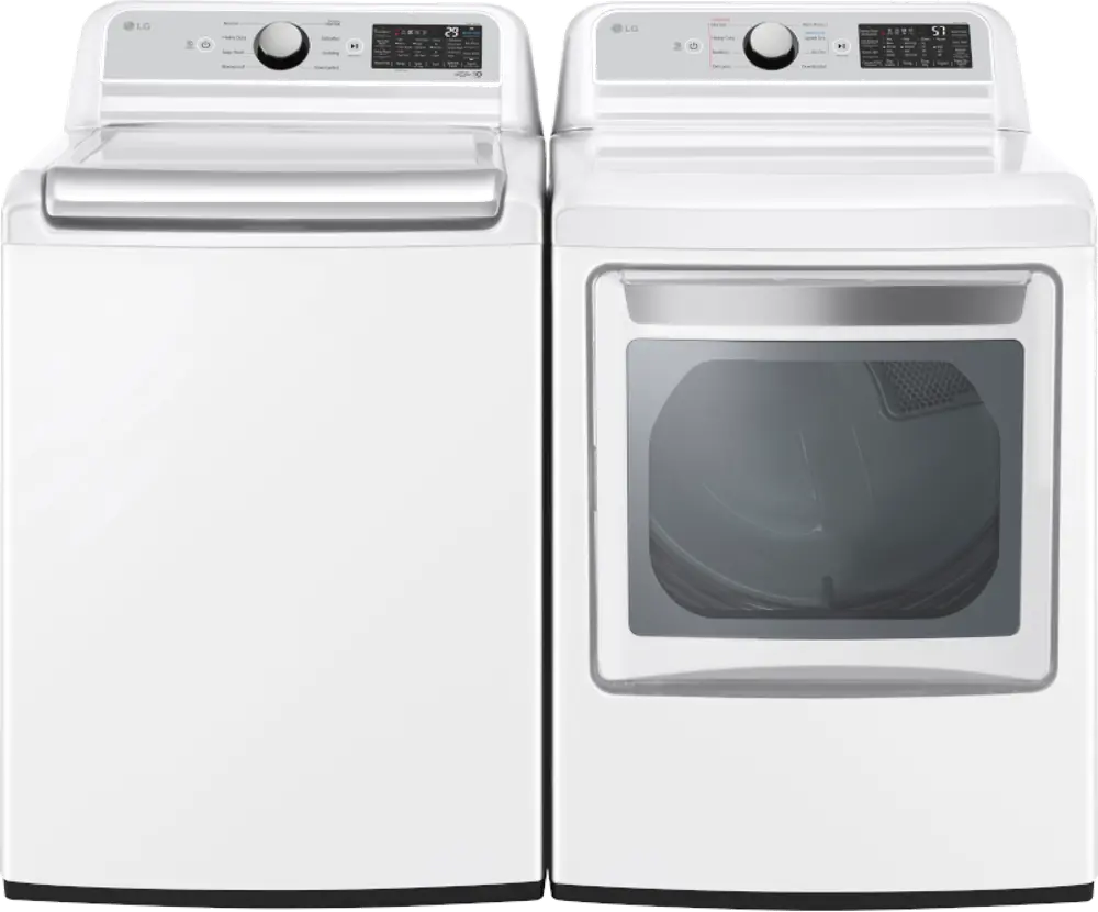 KIT LG Top Load Electric Washer and Dryer Set - White, 7400W-1