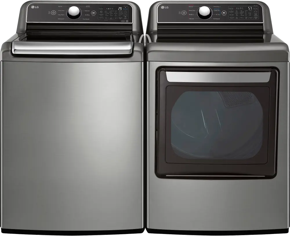 .LG-7400-GRS-ELE--PR LG Top Load Electric Washer and Dryer Set - Graphite Steel, 7400G-1