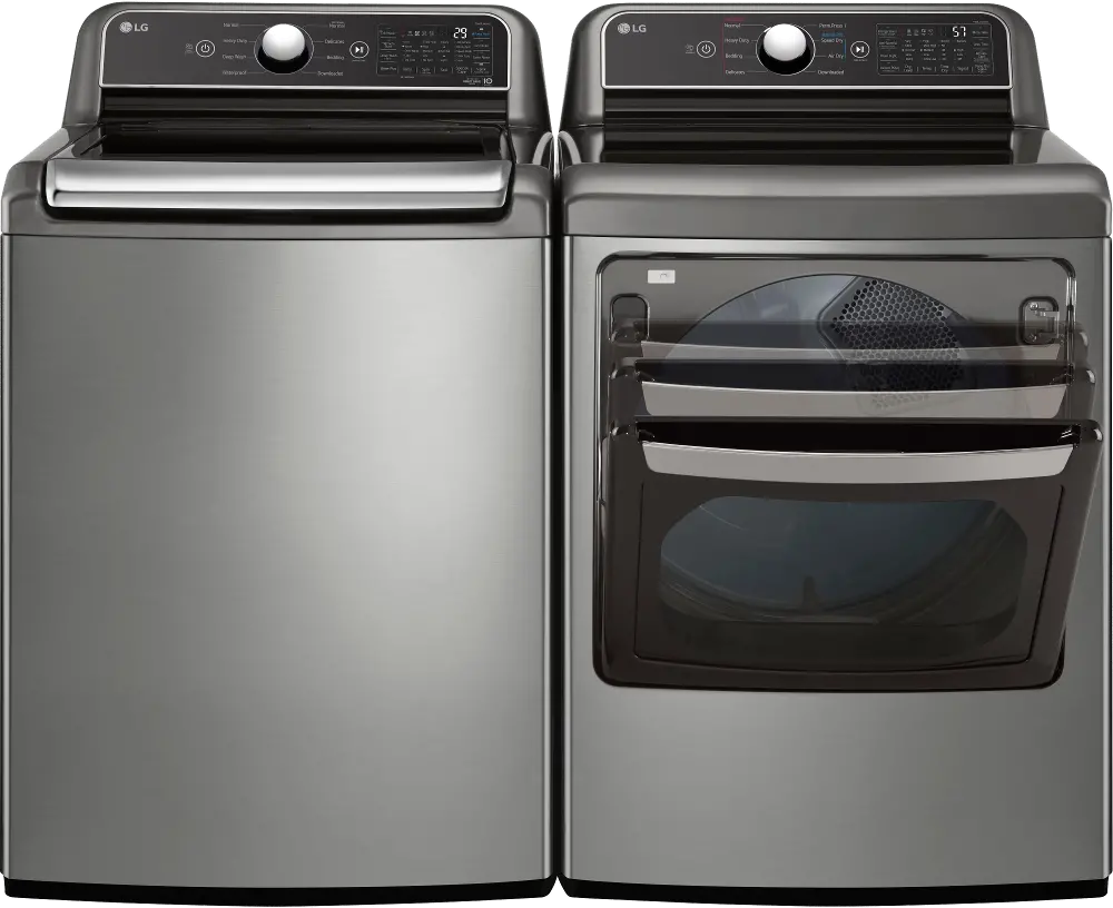 .LG-GRS-7405-GAS--PR LG Top Load Washer and Gas Dryer Set - Graphite Steel, 7405G-1
