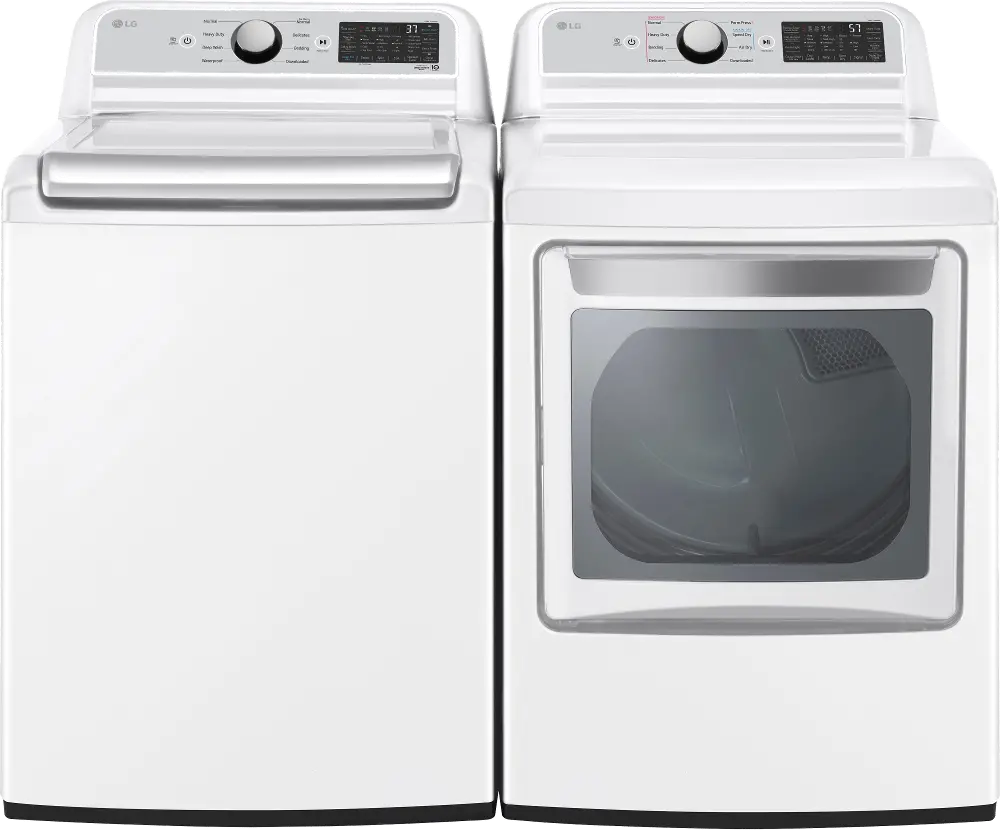 KIT LG Top Load Electric Washer and Dryer Set - White, 7405W-1