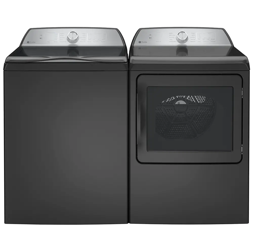 .GEC-D/G-600-GAS--PR GE Profile Top Load Washer and Gas Dryer Set - Diamond Gray, PT600-1