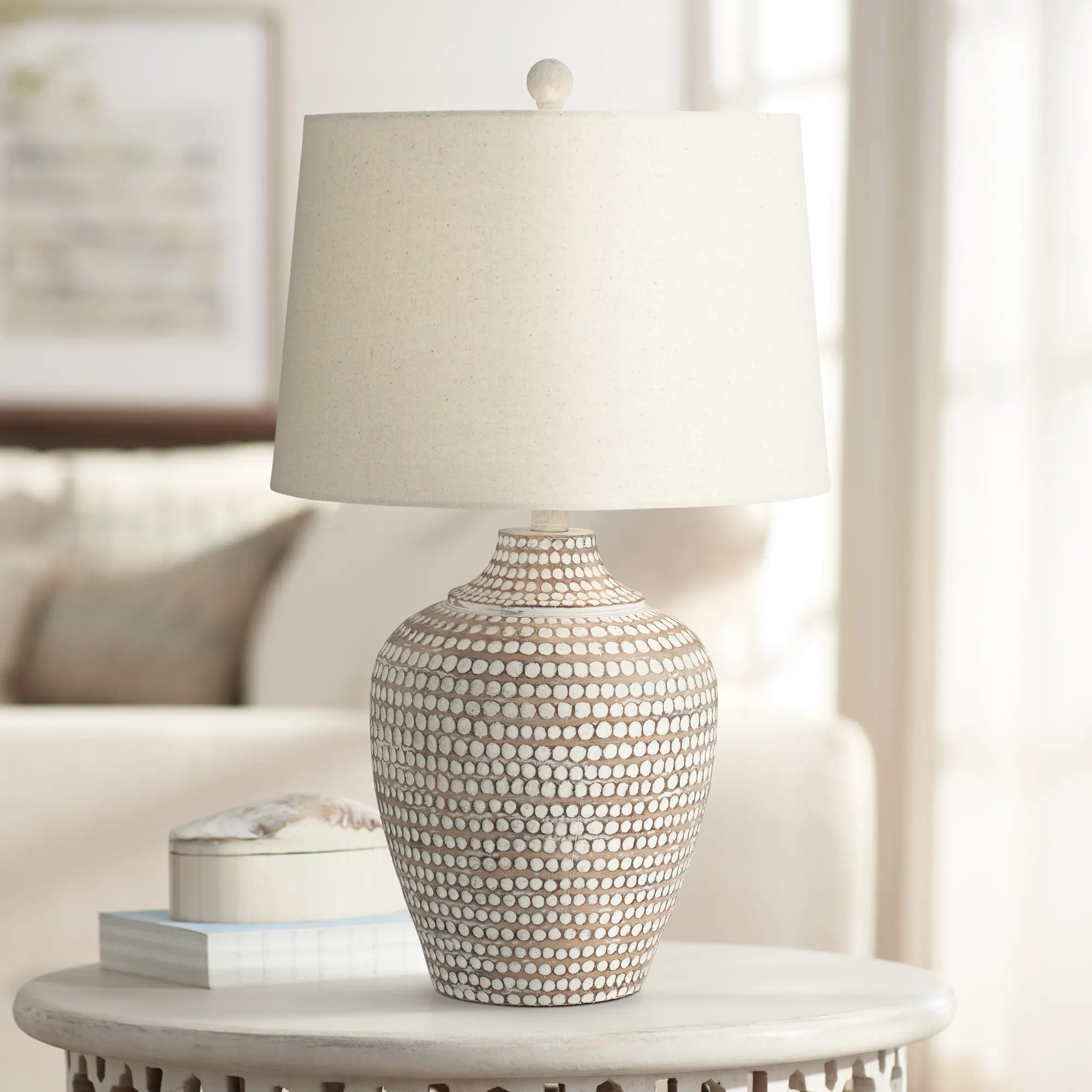 87-10158-21 Alese White and Beige Table Lamp sku 87-10158-21