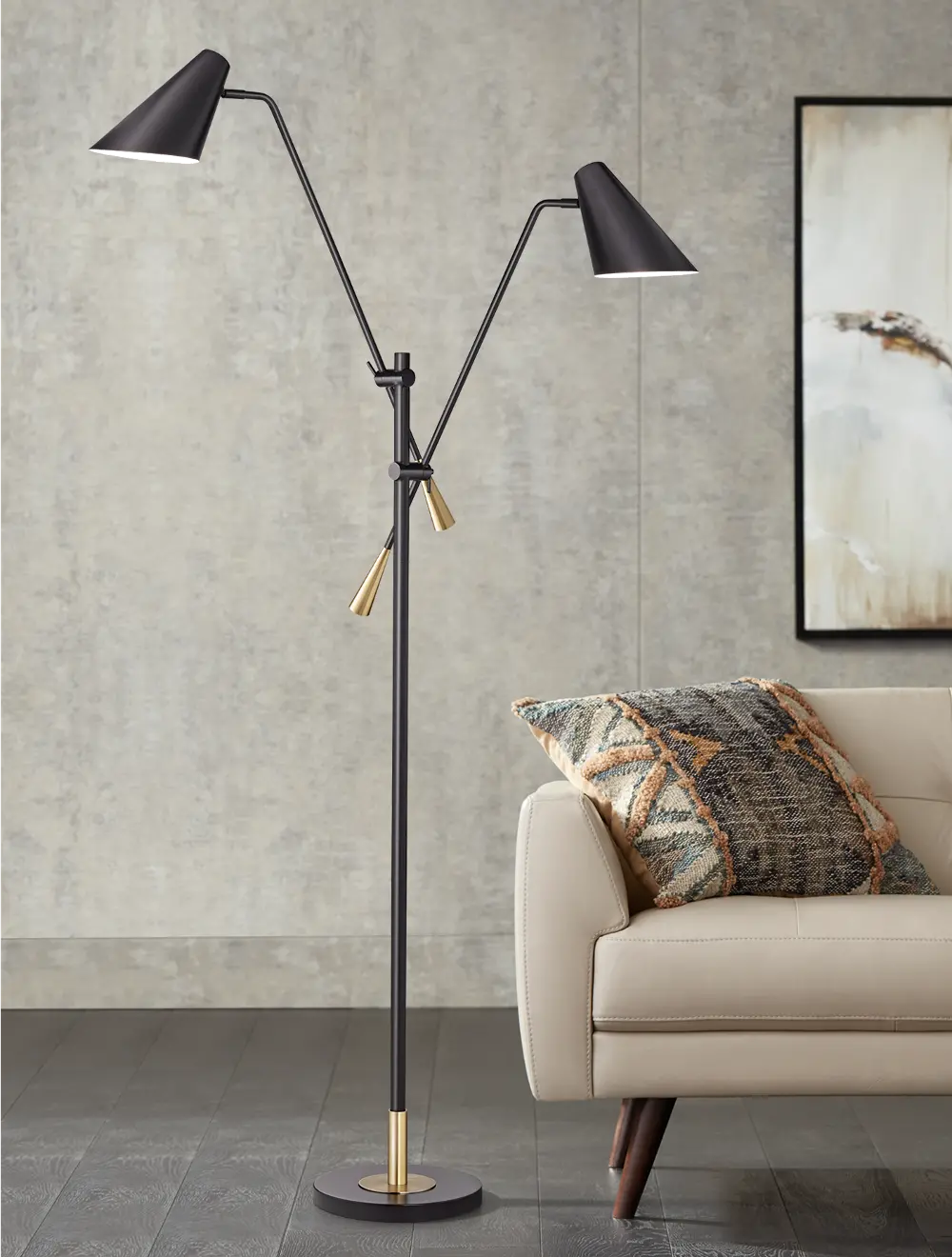 Midas Black and Gold Floor Lamp-1