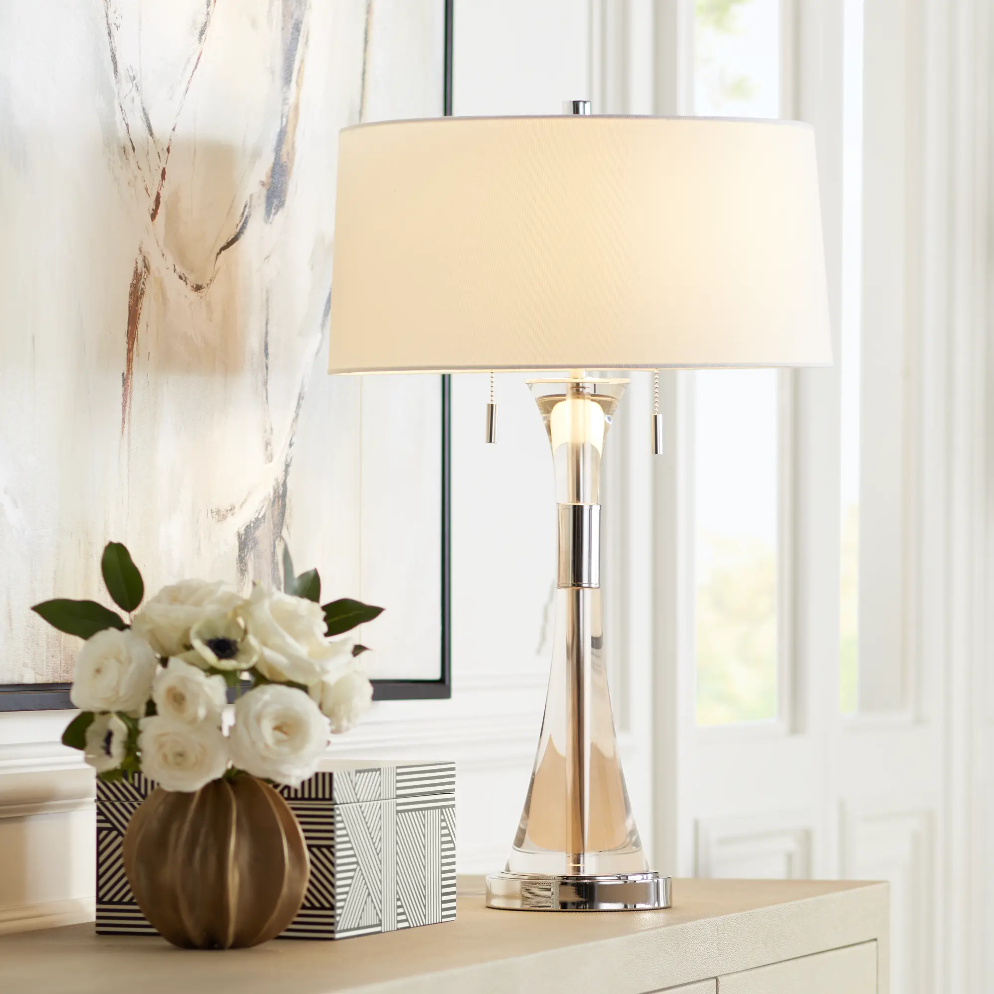 Crystal Carriage Table Lamp
