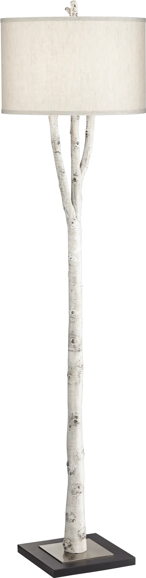 White Forest Wood Floor Lamp