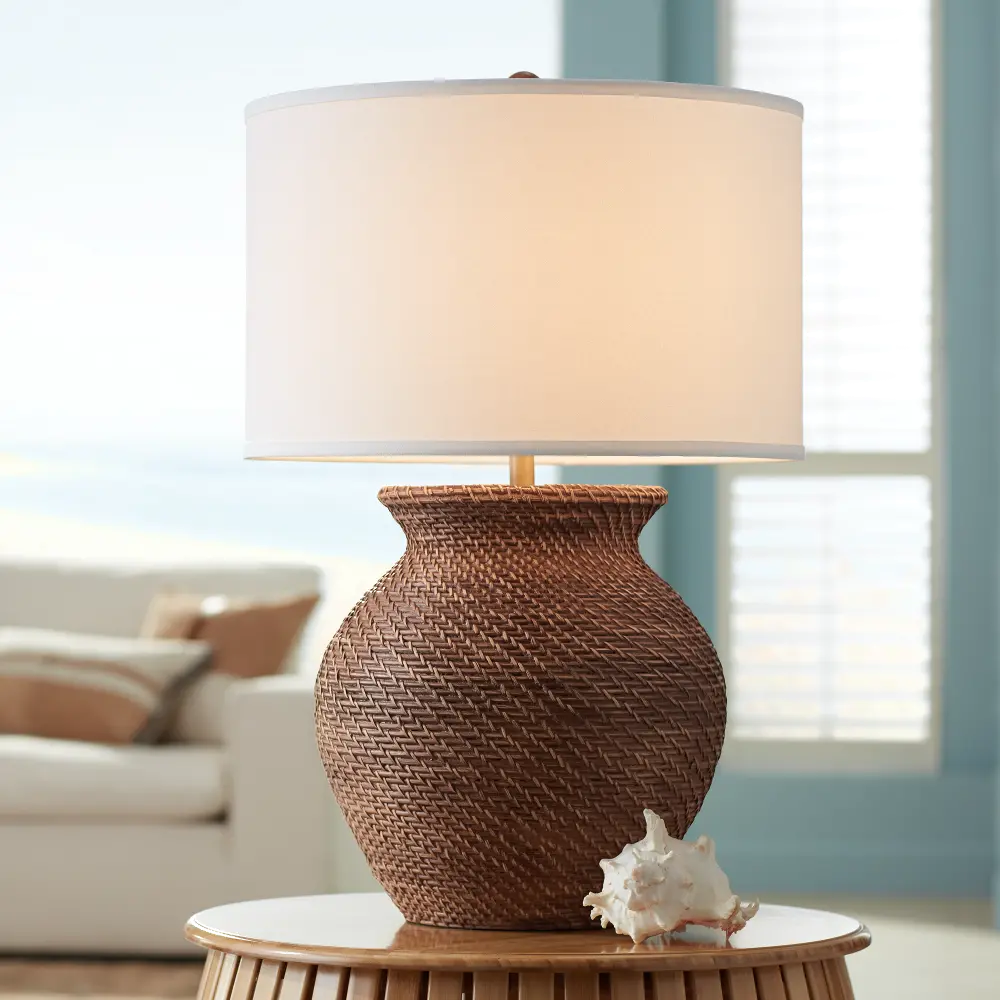 Tinley Brown Weave Table Lamp-1
