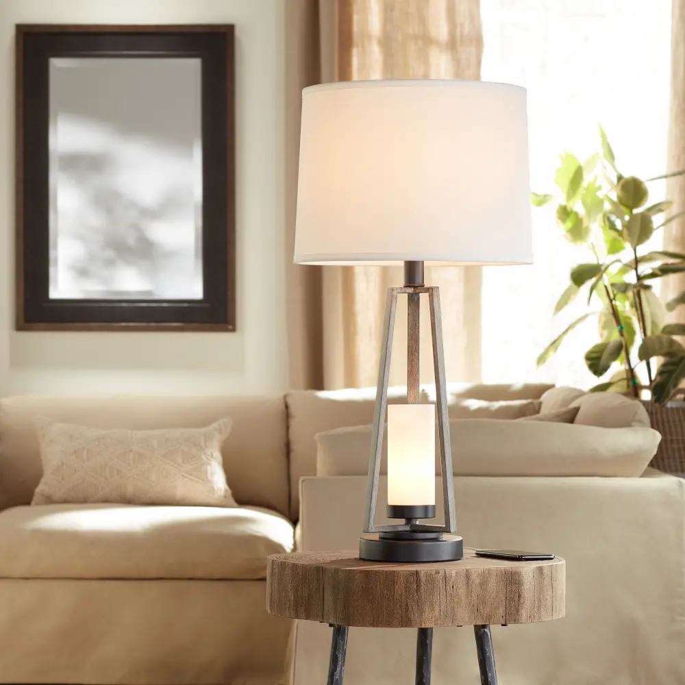 City Ports Gunmetal Table Lamp-1