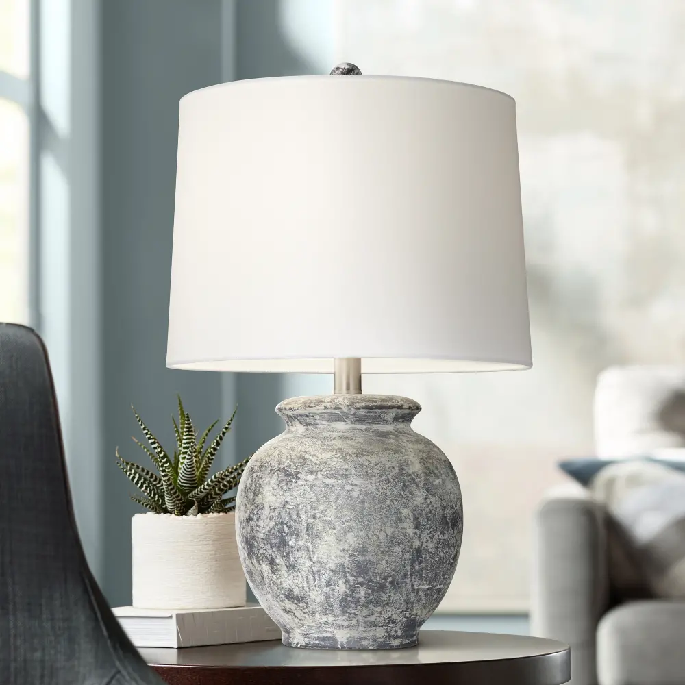 Anza Gray Stone Wash Table Lamp-1