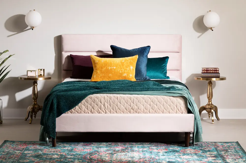 14053 Maliza Pink Full Tufted Upholstered Platform Bed - South Shore-1