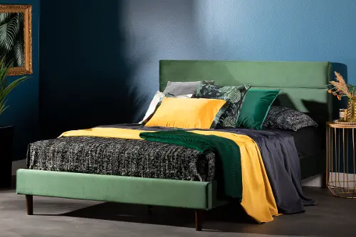 Emerald green bed store frame queen