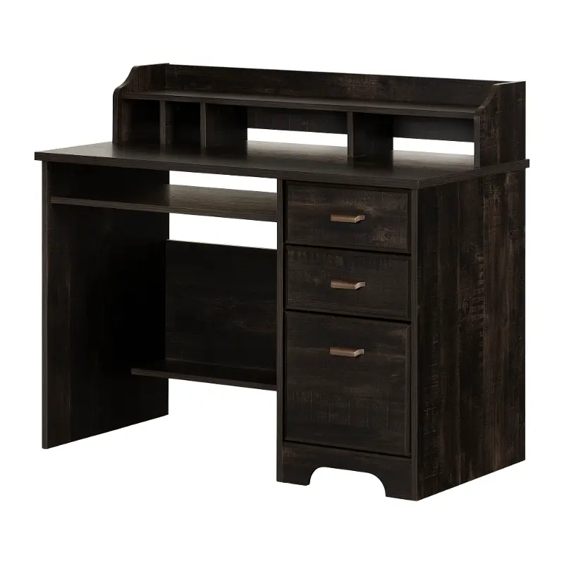 Versa Black Computer Desk with Hutch