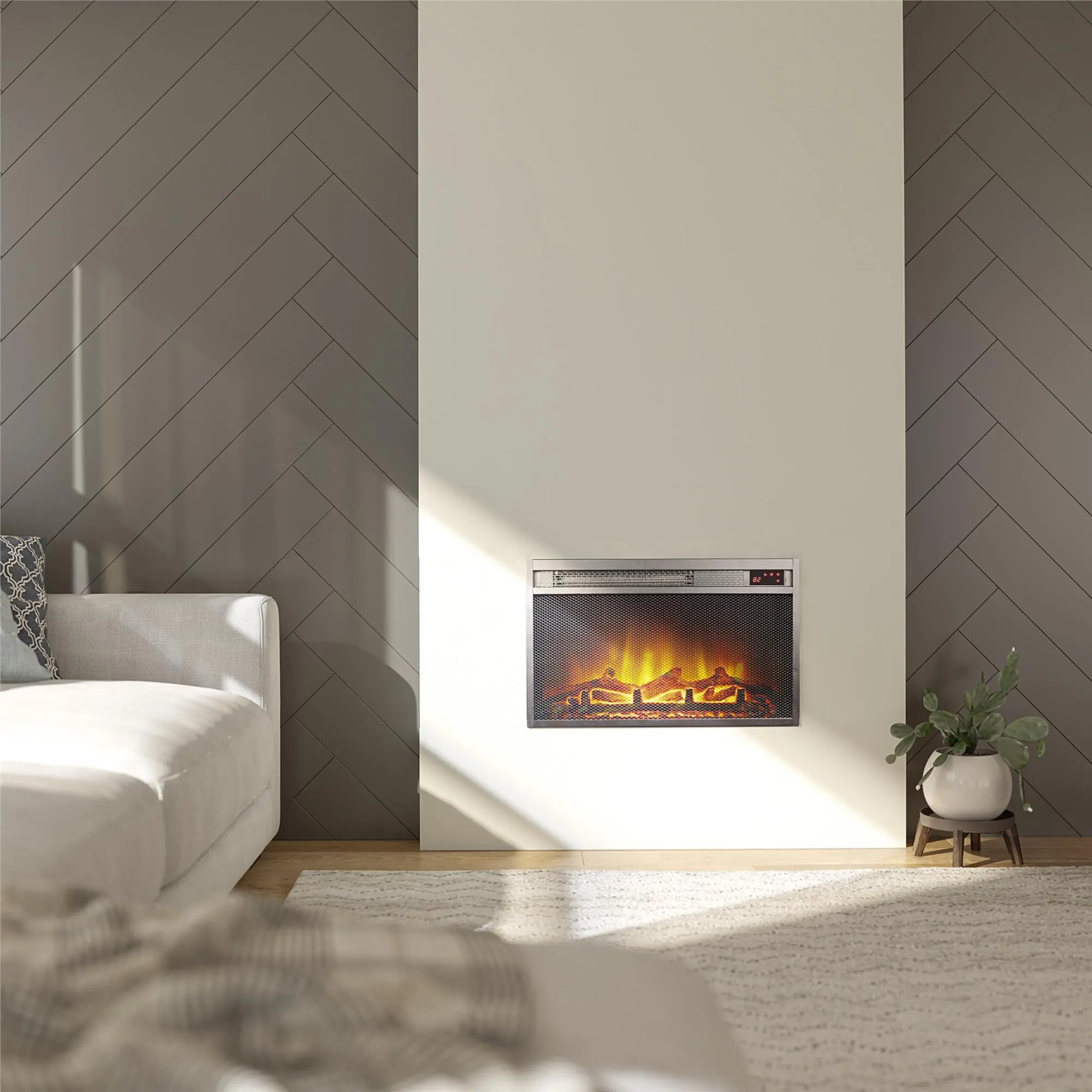 Altra Flame Black 23 x 14 Electric Fireplace Insert...
