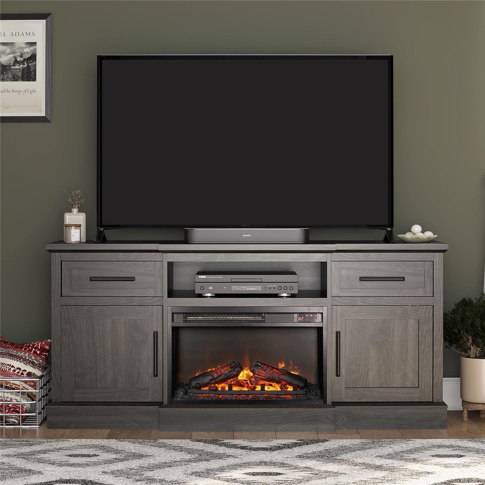 112804098 Gablewood Espresso 65 Electric Fireplace & TV Cons sku 112804098