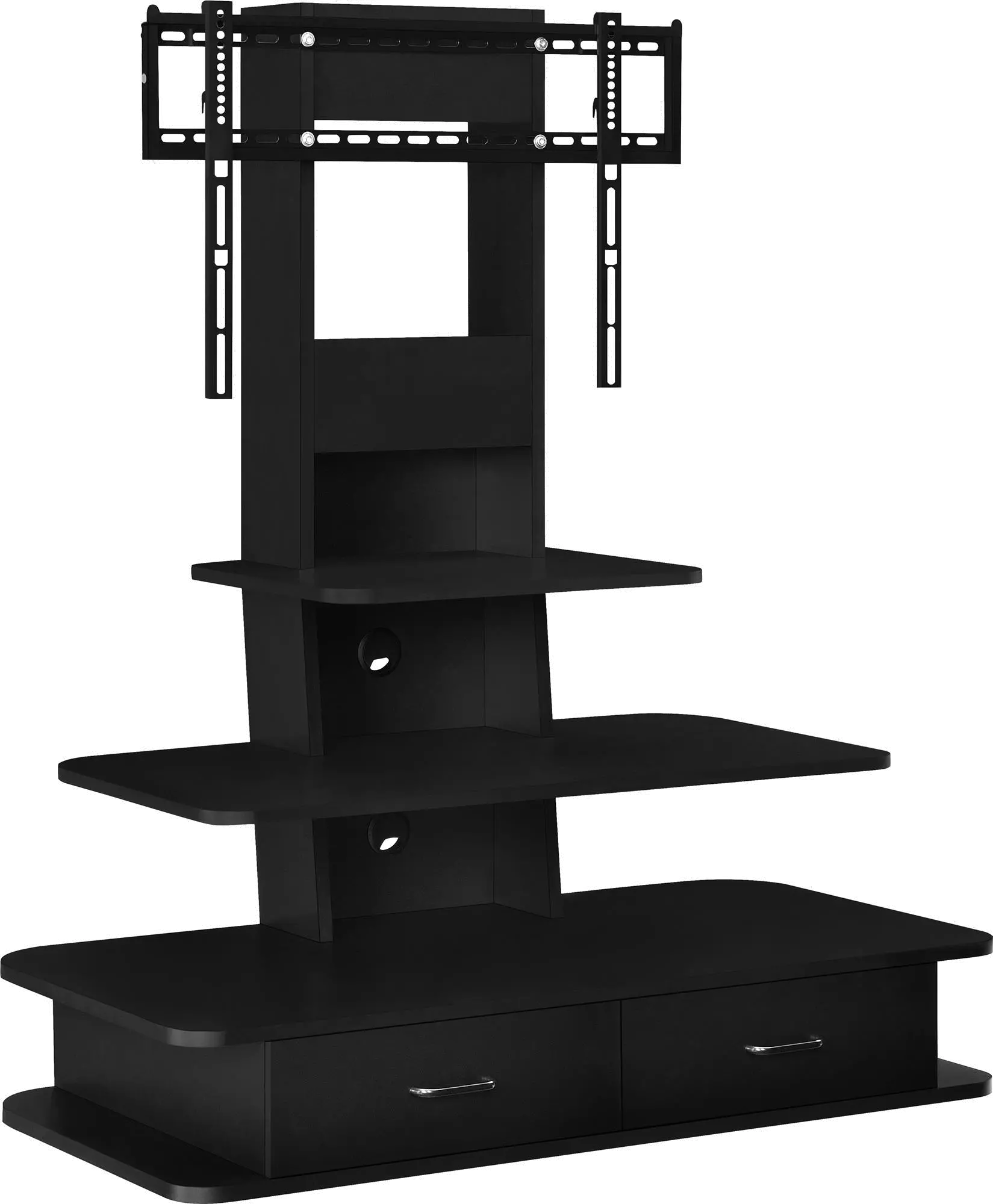 Galaxy Black 42 TV Stand with Mount and Drawers