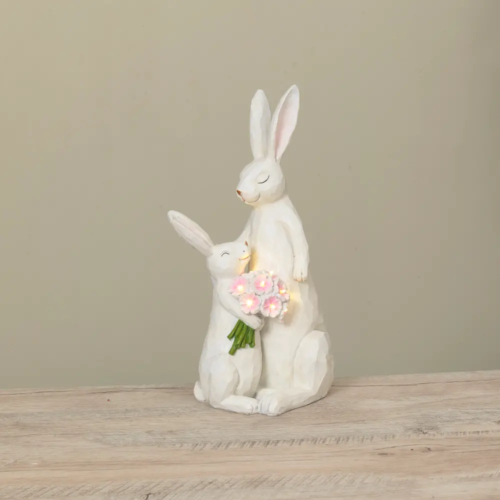 14 Inch Lighted Easter Mother With Baby-1