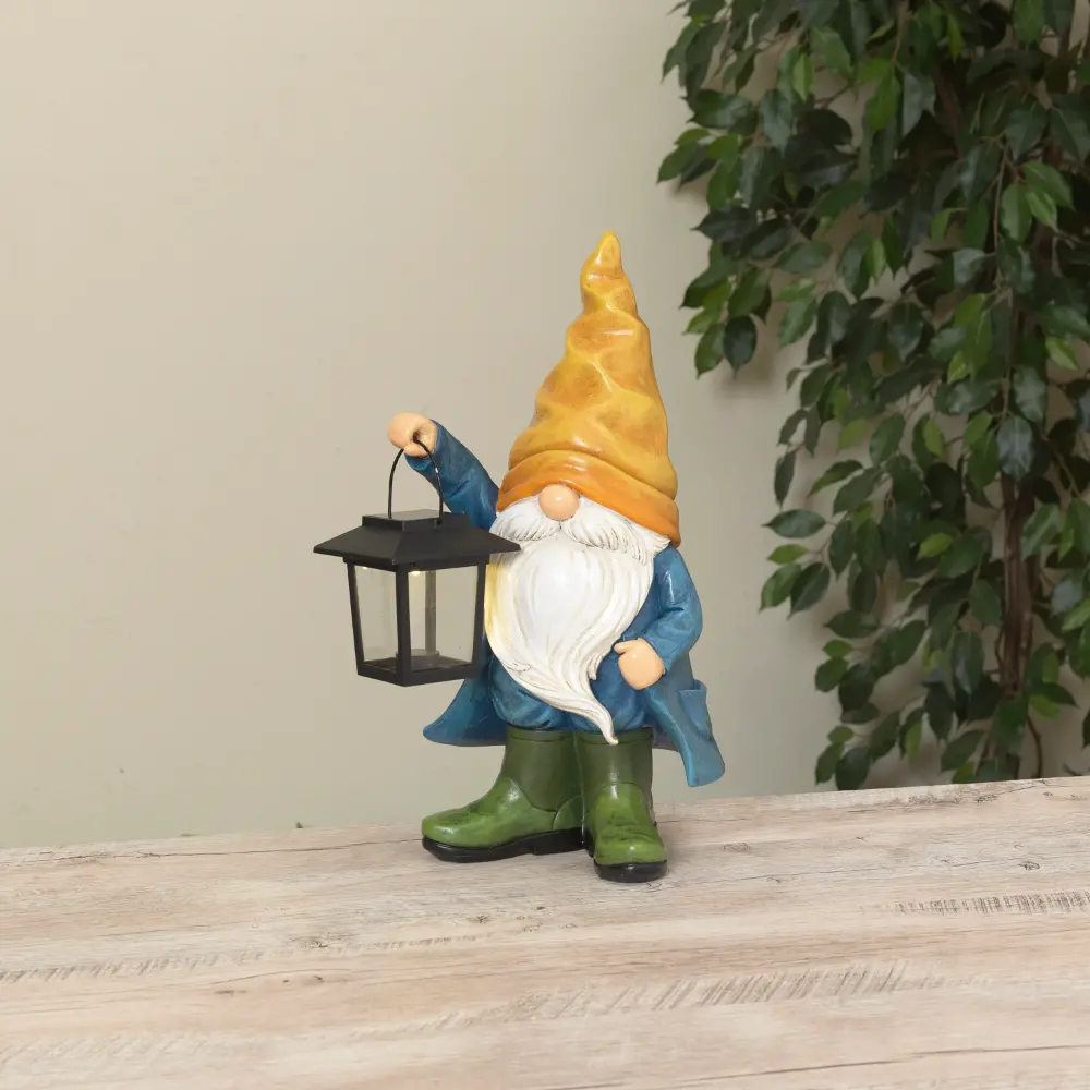 13.9 Inch Garden Gnome Lantern-1