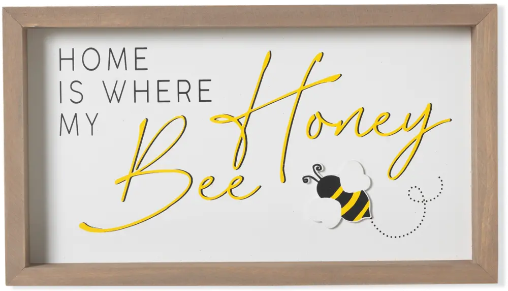 11.8-Inch Wooden Bee Wall Decor-1