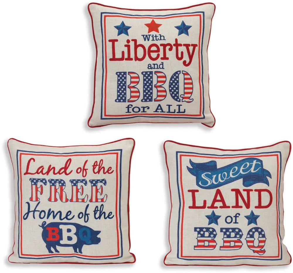 Assorted 16 Inch Americana BBQ Pillow-1