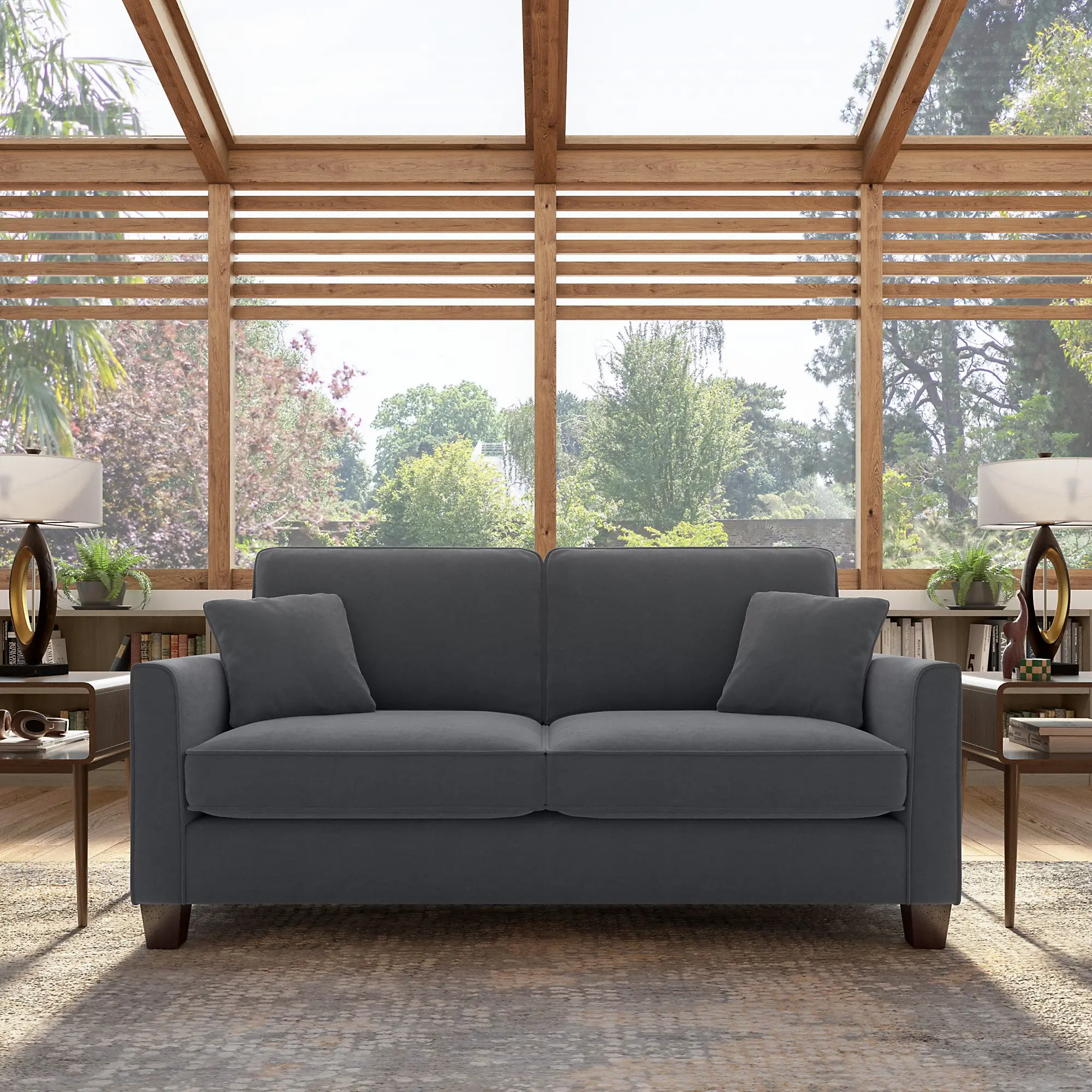 Flare Dark Gray Microsuede Sofa - Bush Furniture